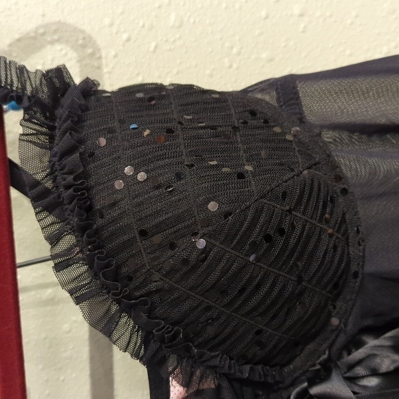 Victoria's Secret Sexy Little Things Baby Doll Mini Dress 36C Black Thong Y2K - Picture 6 of 16